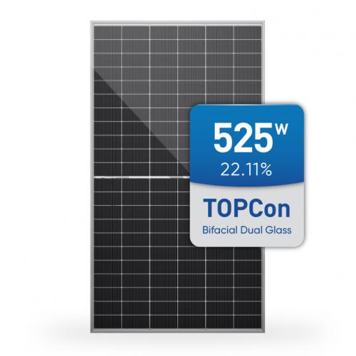 525W Bifacial Dual Glass N-type Topcon Solar Module with 132 Half Cells