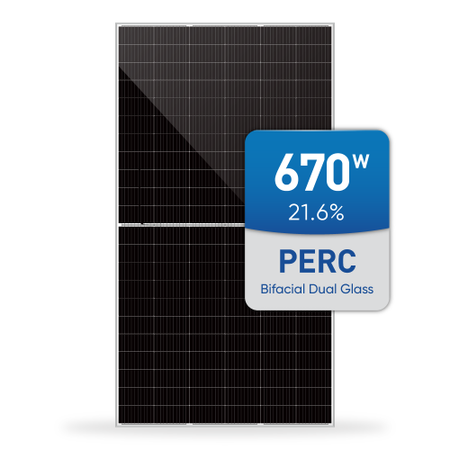 Mono PERC Bifacial Double Glass Photovoltaic Solar Panel 650Watt 660W 670Wp