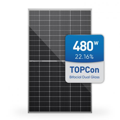 N-type TOPCon Bifacial Dual Glass 120 Half Cells 480W Solar Module