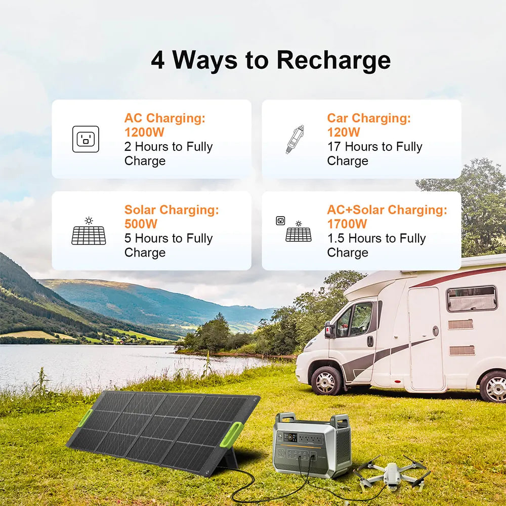 2Kw 2000W 3-Phase Smallest Rechargeable Battery Pack Portable Power Charging Station Support Solar Panels Use