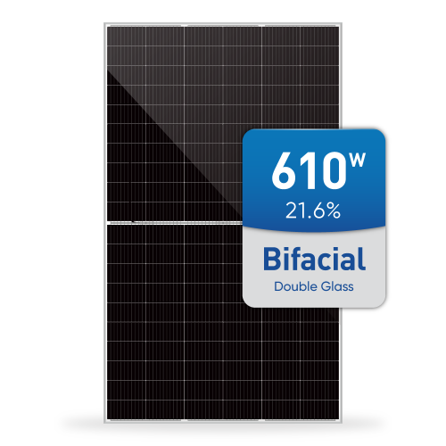 Monocrystalline PERC Bifacial Dual Glass Solar PV Module 600W 610 Watt